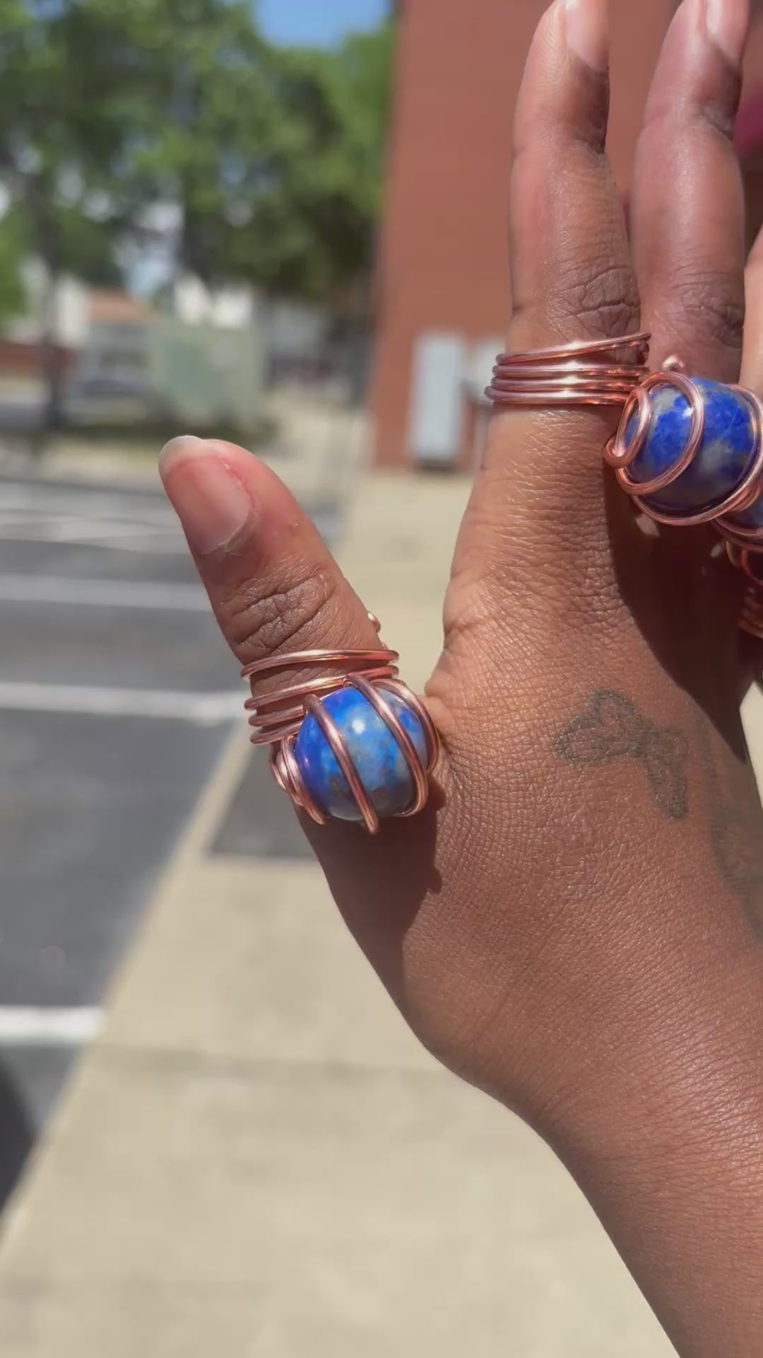 Lapis Lazuli Sphere Rings