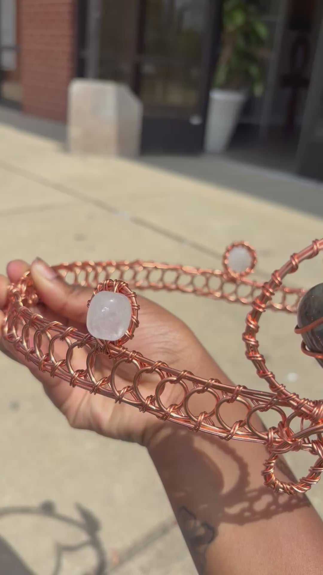 Dangling Heart Copper Crown
